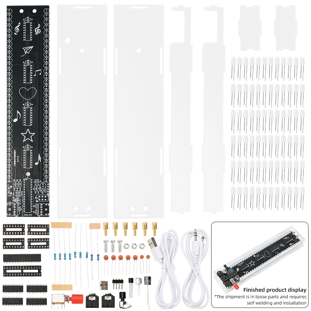Módulo de Luz de Ritmo Musical 32 Segmentos – Kit Eletrônico DIY com ...