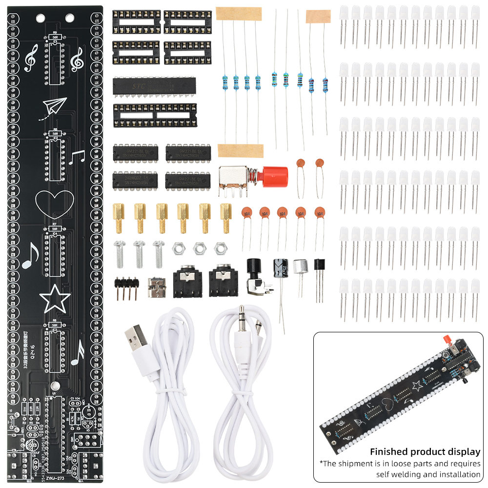 Módulo de Luz de Ritmo Musical 32 Segmentos – Kit Eletrônico DIY com ...