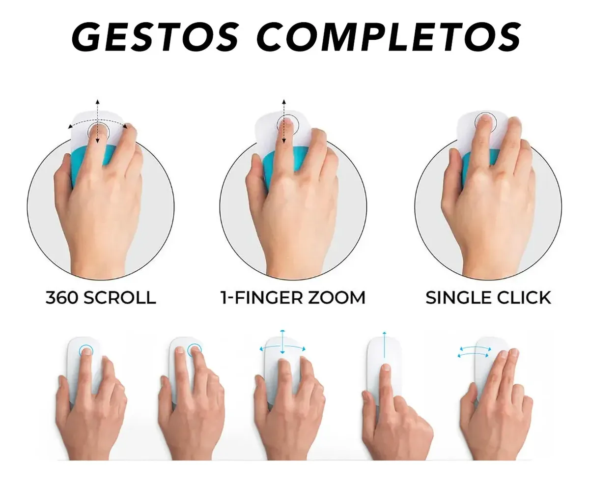 Mouse Bluetooth Sem Fio Recarregável Magic Touch Mac Windows - IGBT ...