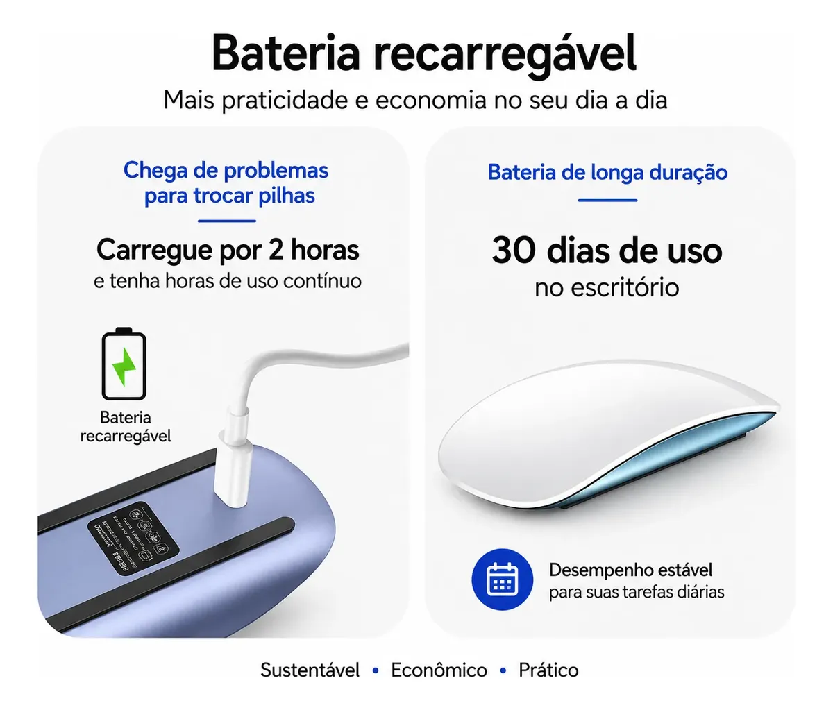 Mouse Bluetooth Sem Fio Recarregável Magic Touch Mac Windows - IGBT ...