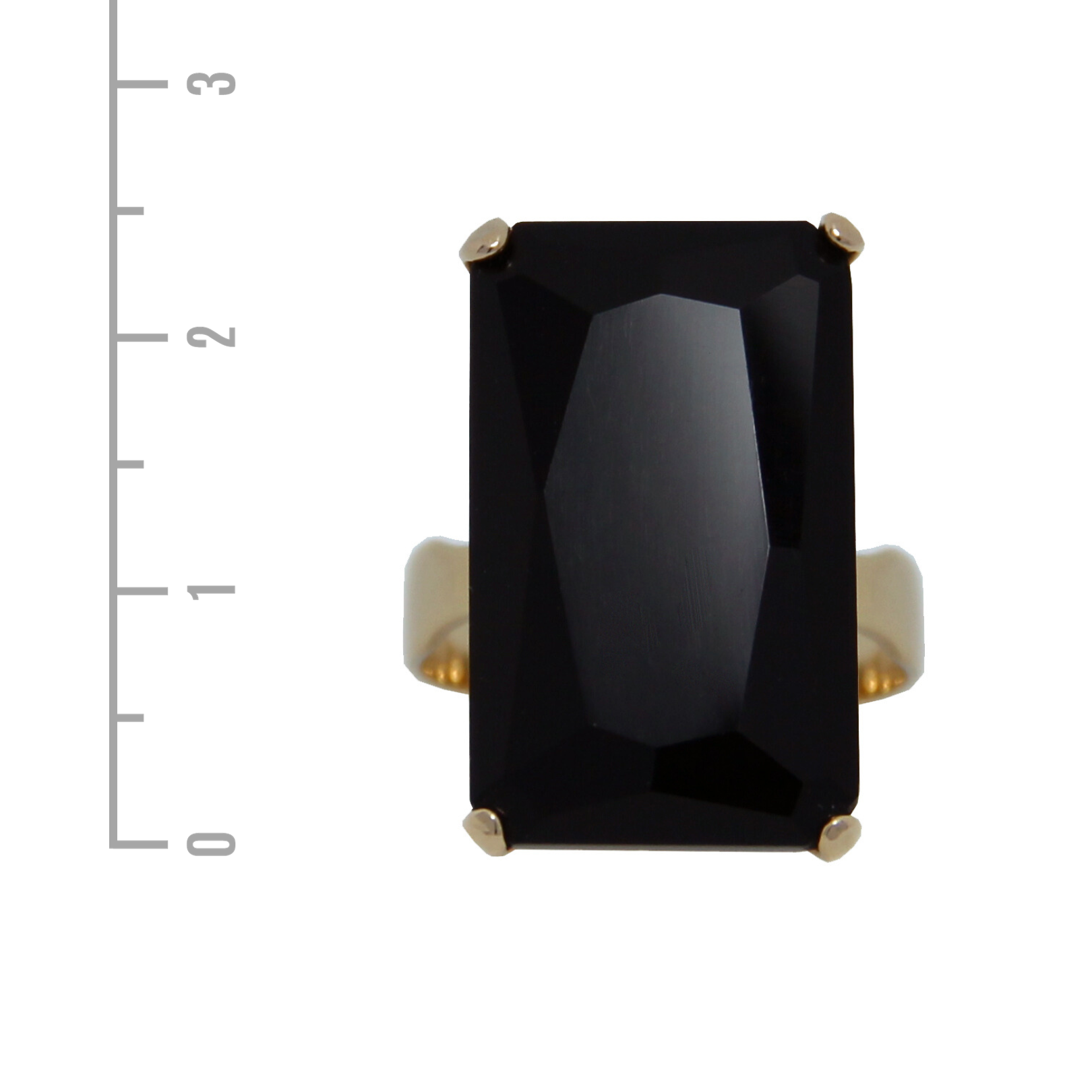 Anel com pedra preta retangular - Vaine Joias - Joias folheadas em ouro 18K