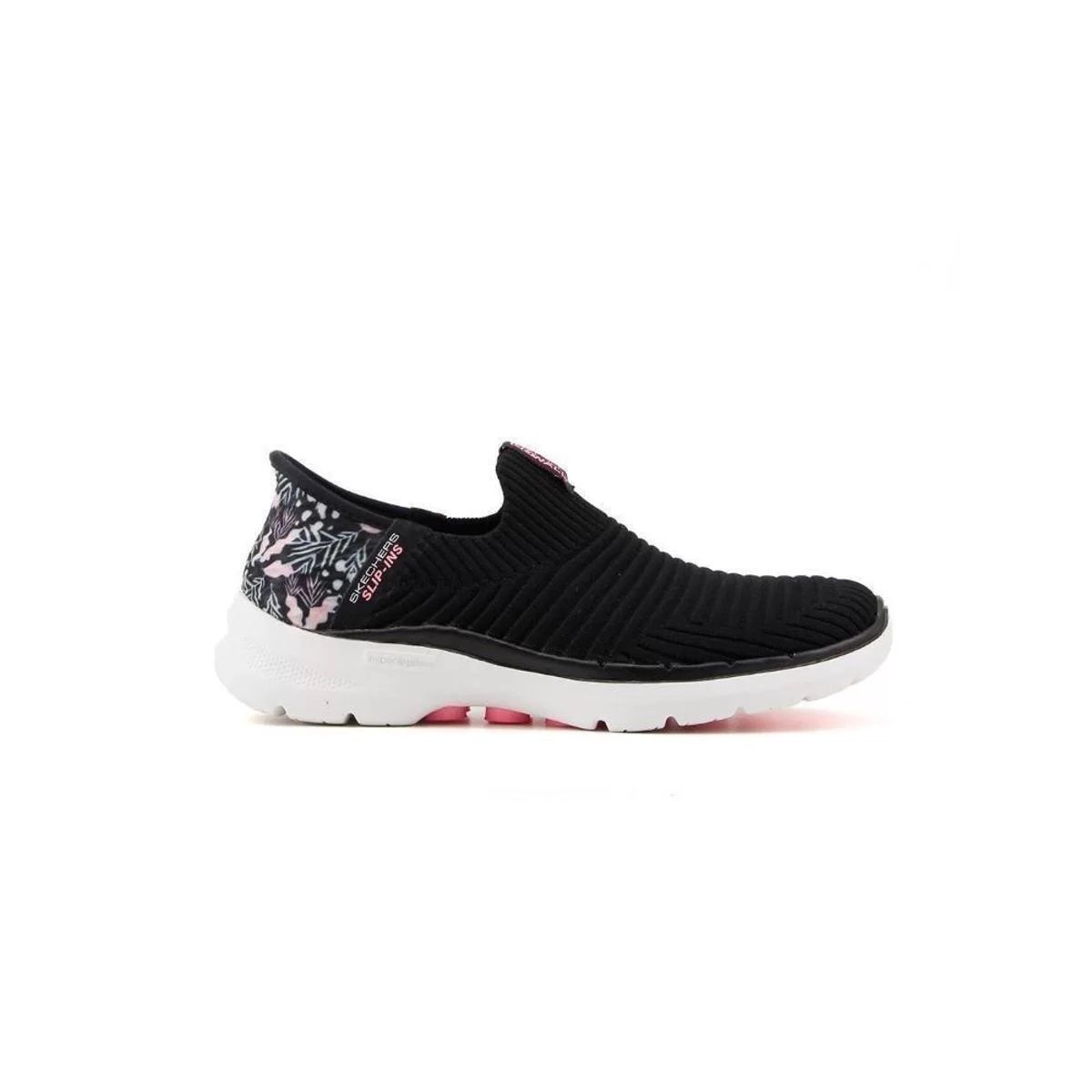 Tênis Feminino Go Walk 6 Tropical Bay Skechers 124626 Preto