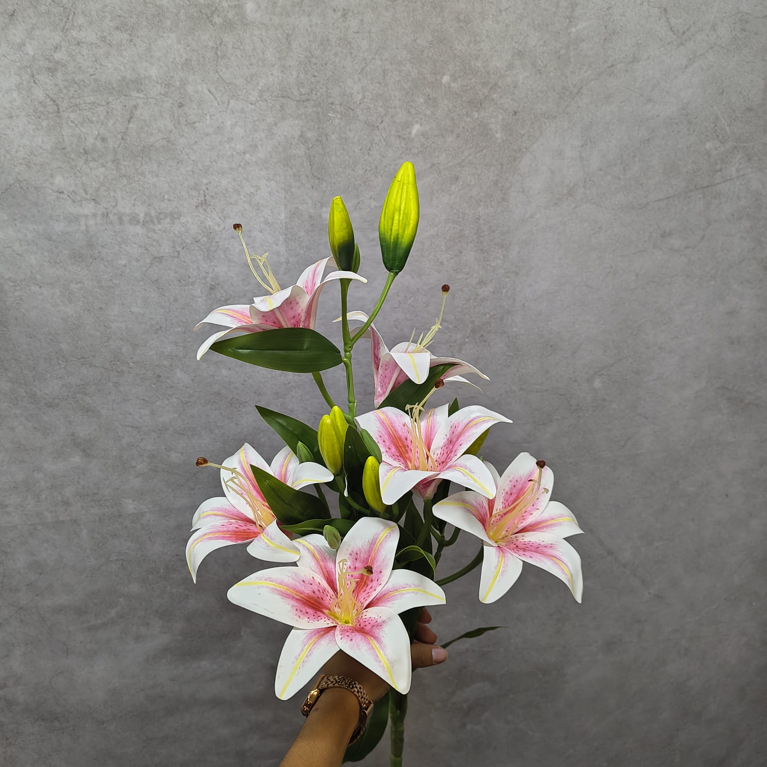 BUQUÊ DE LÍRIO X6 64CM ROSA 131257 - FINACOR - Flores - Arranjos - Adornos