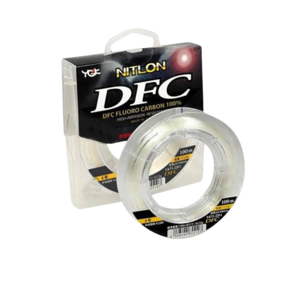 Fil Fluorocarbone YGK Nitlon DFC 0.30mm - 100m, Résistance 12lb (5.4kg), Translucide Pour Pêche Sportive - 10