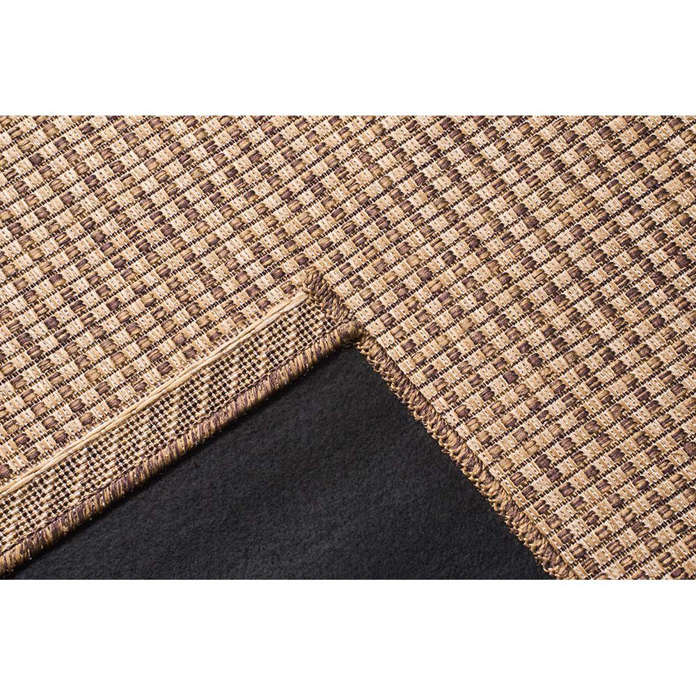 Tapete Pafolo Para Área Externa 2,7x3,7m - Marrom E Branco Com Luzes