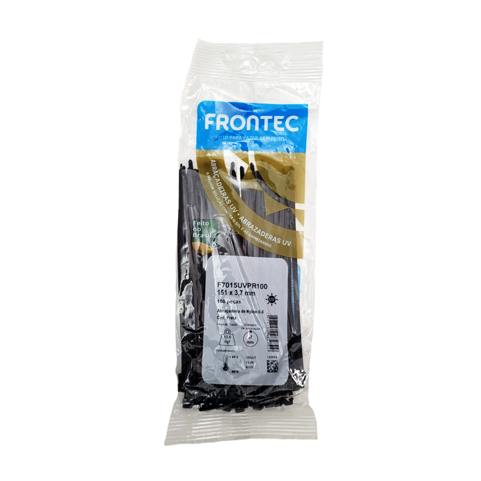 Abraçadeira Nylon 150x3,7mm Frontec - 100 un. - MCPeças