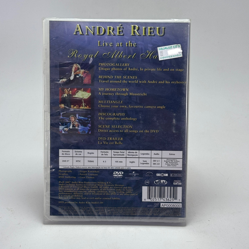 Dvd André Rieu - Live At The Royal Albert Hall - Baú Musical