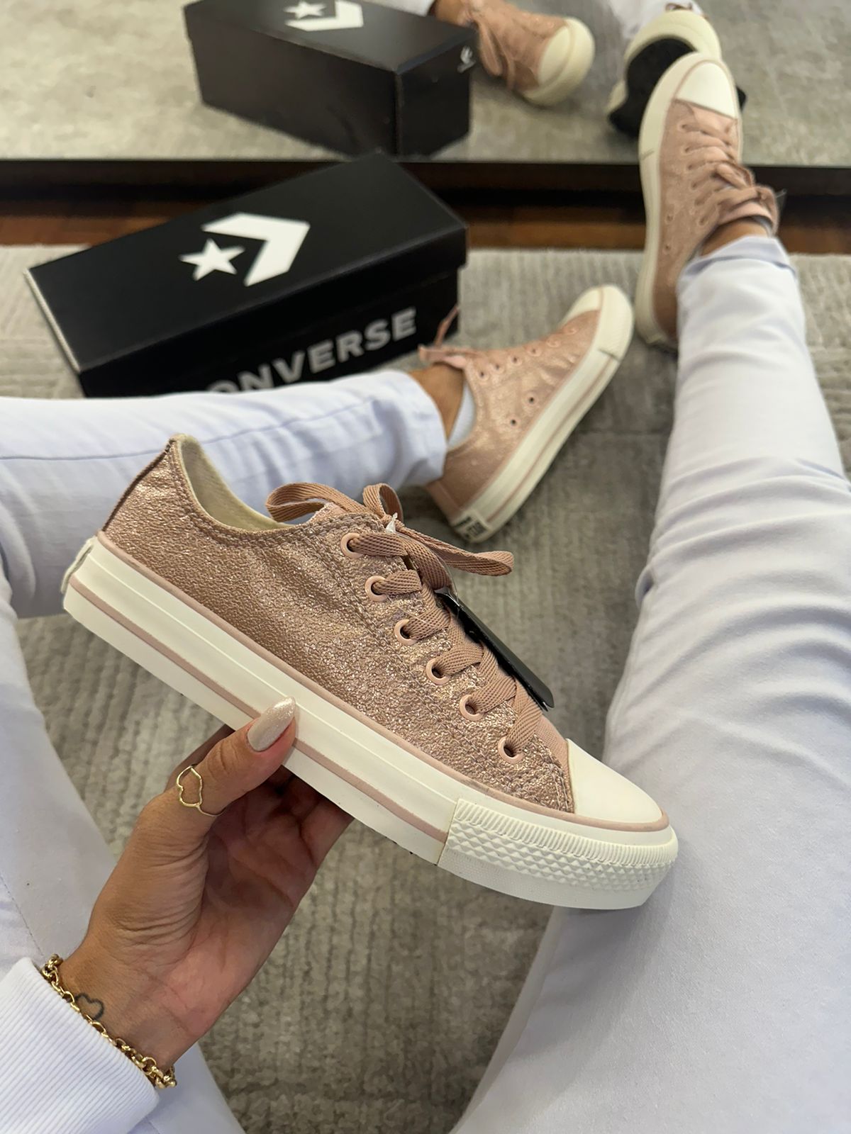 Tenis All Star Chuck Taylor Brilho Shine Rose Em Oferta Mi Passos