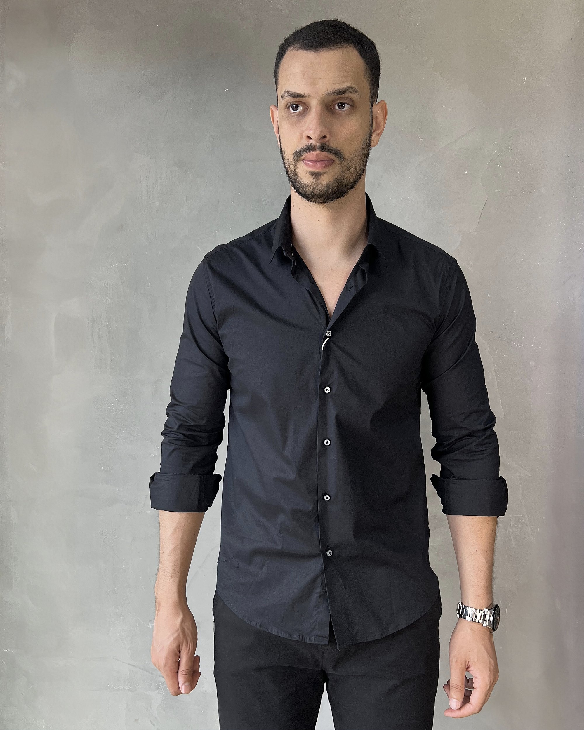 Camisa Masculina Slim Fit com Elasticidade