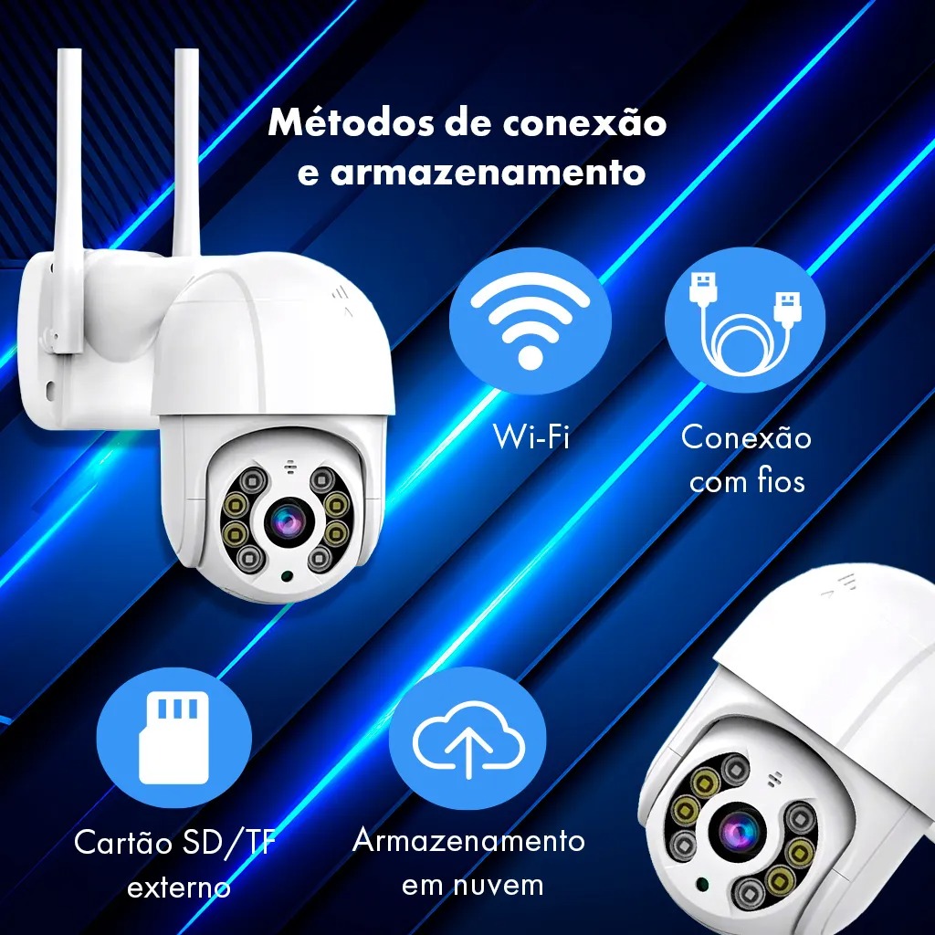 Câmera Externa Wifi Prova De Agua Rotativa Hd Longo Alcance - Digimer
