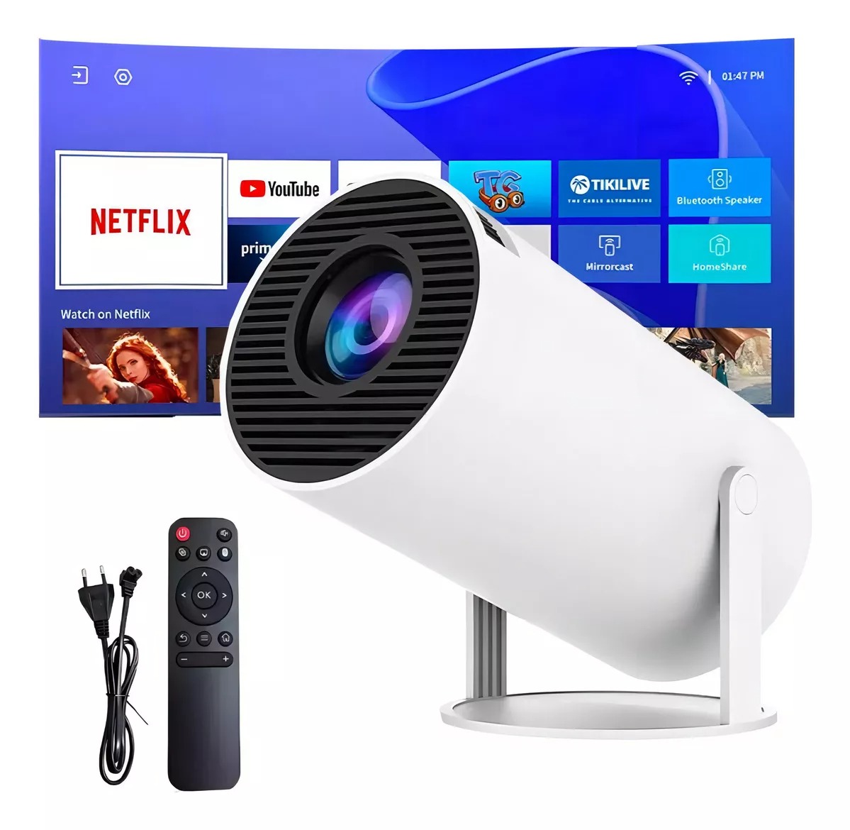 Mini Projetor Android 11 Smart Hy300 4k Portátil Tv Celular - Digimer