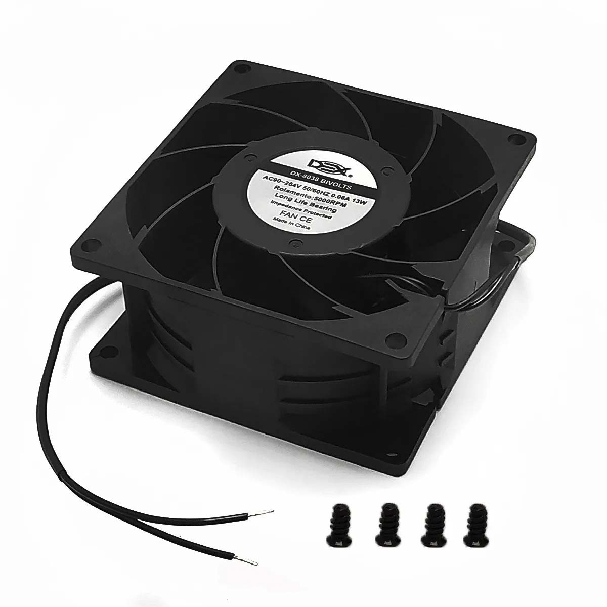 Ventilador Cooler Fan DEX 80mm 110v/220v 5000rpm Rolamento - Digimer