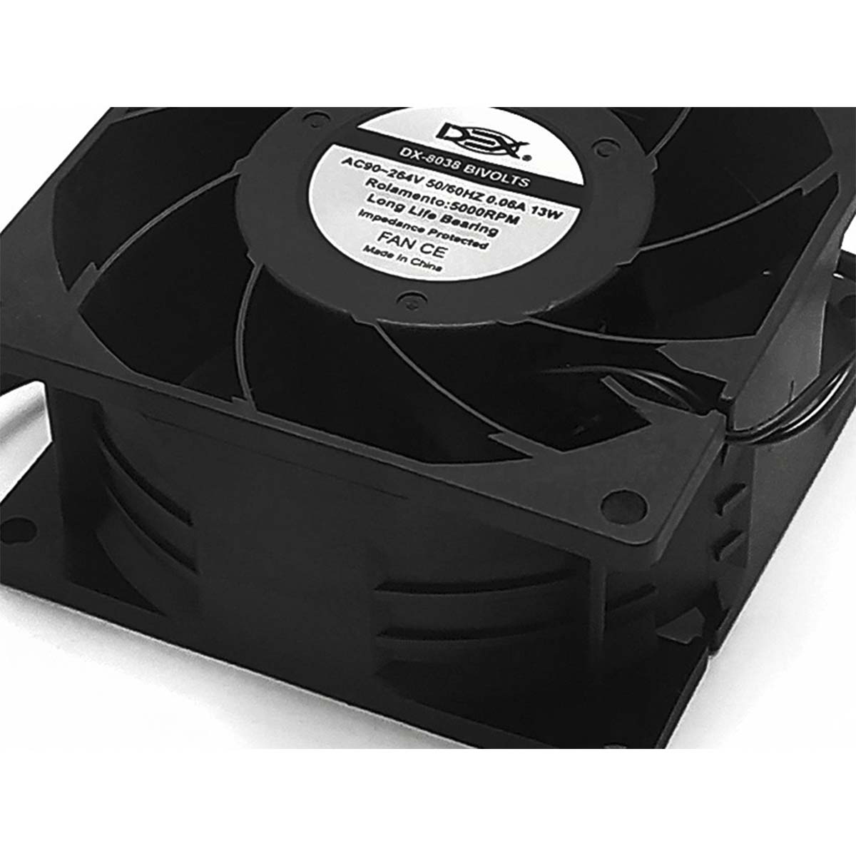Ventilador Cooler Fan DEX 80mm 110v/220v 5000rpm Rolamento - Digimer