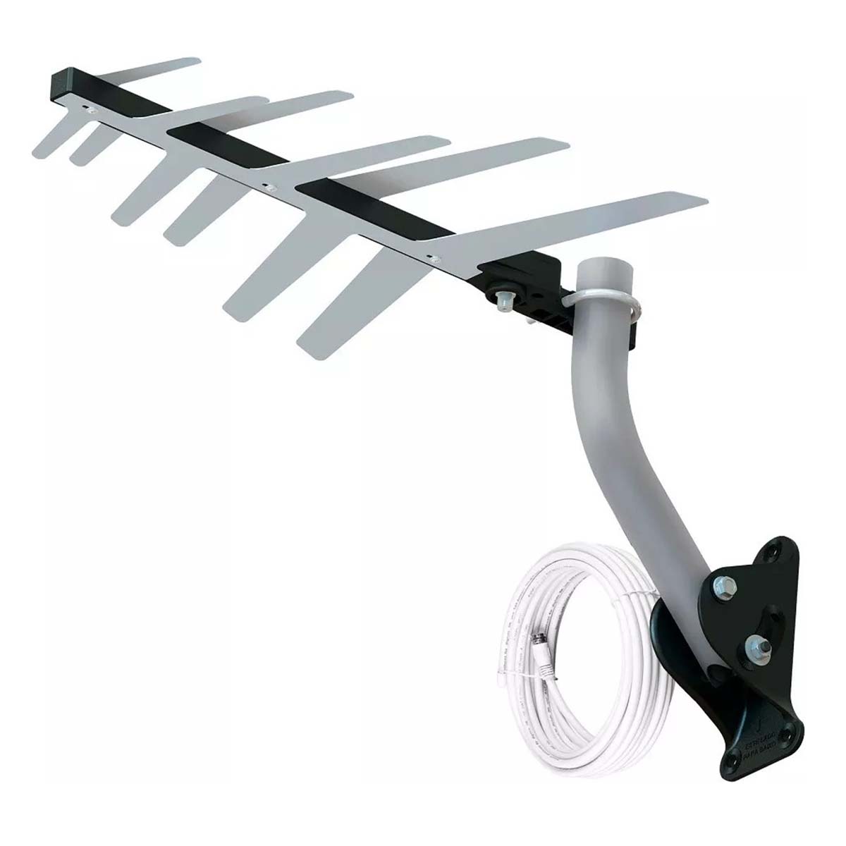 Antena Externa Digital Para Tv 2 Em 1 Completa Com Cabo 10m - Digimer