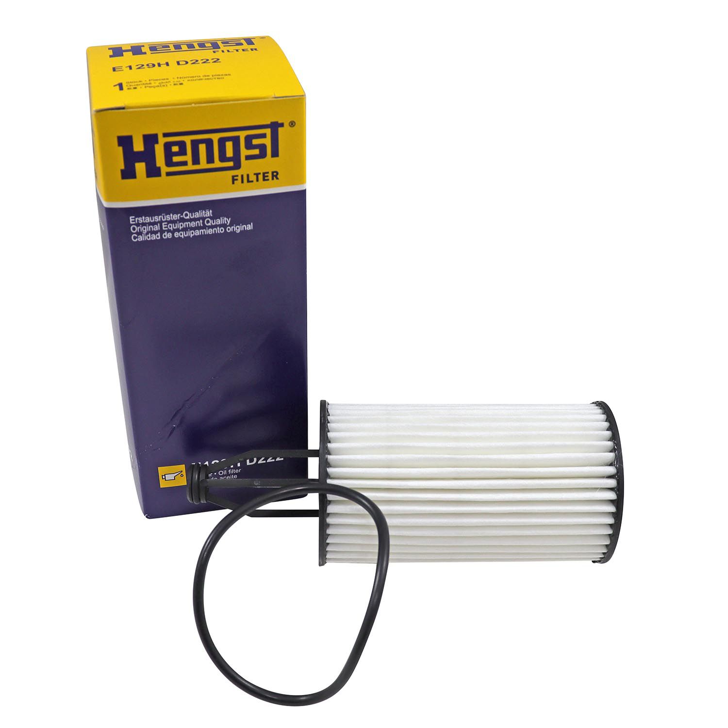 Hengst E129H D222 Filtro Olio Motore - Altezza 165,5 Mm, Diametro 65,5 Mm, Sostituzione Auto