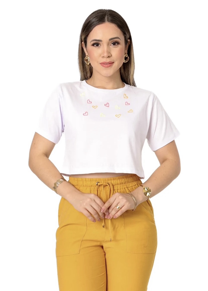 T-shirt Cropped Coração