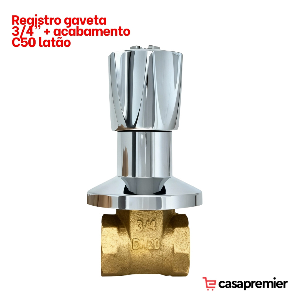 Registro de Pressão para Chuveiro 3/4 + Acabamento em Metal - Casa ...