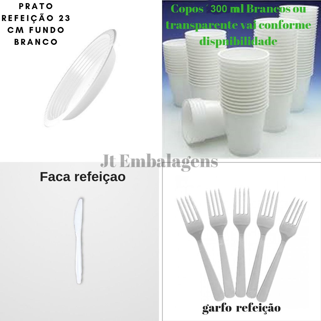 KIT PLAST.REFEICAO GARFO/FACA BR.EMBAL.