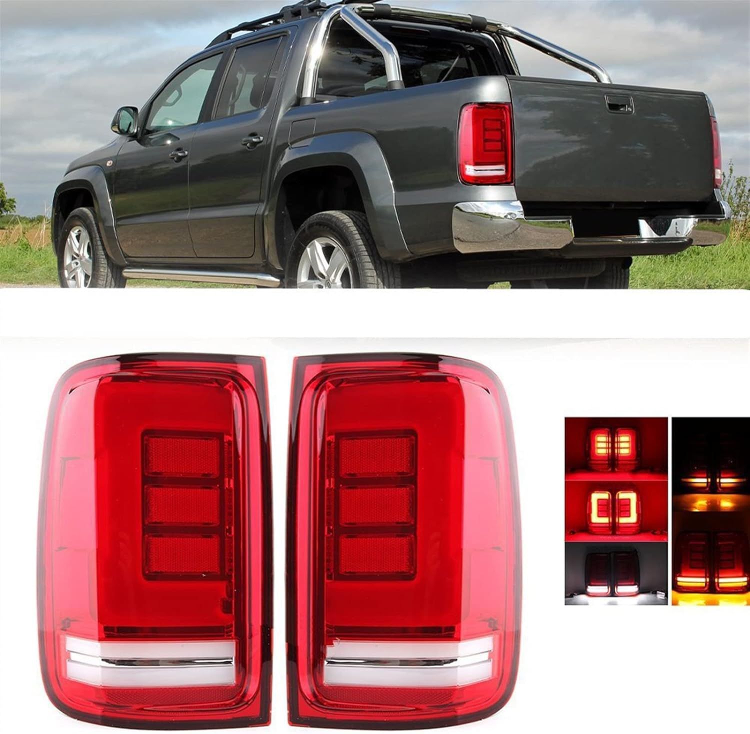 Lanterna Traseira Full LED Vermelha Amarok 2017-2023 - 4x4import -  Acessórios para Pickups