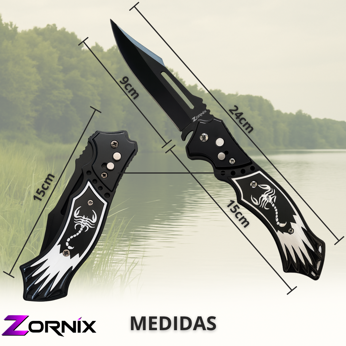 Canivete Tático Automático Escorpião Aço Esportivo E Camping - Zornix