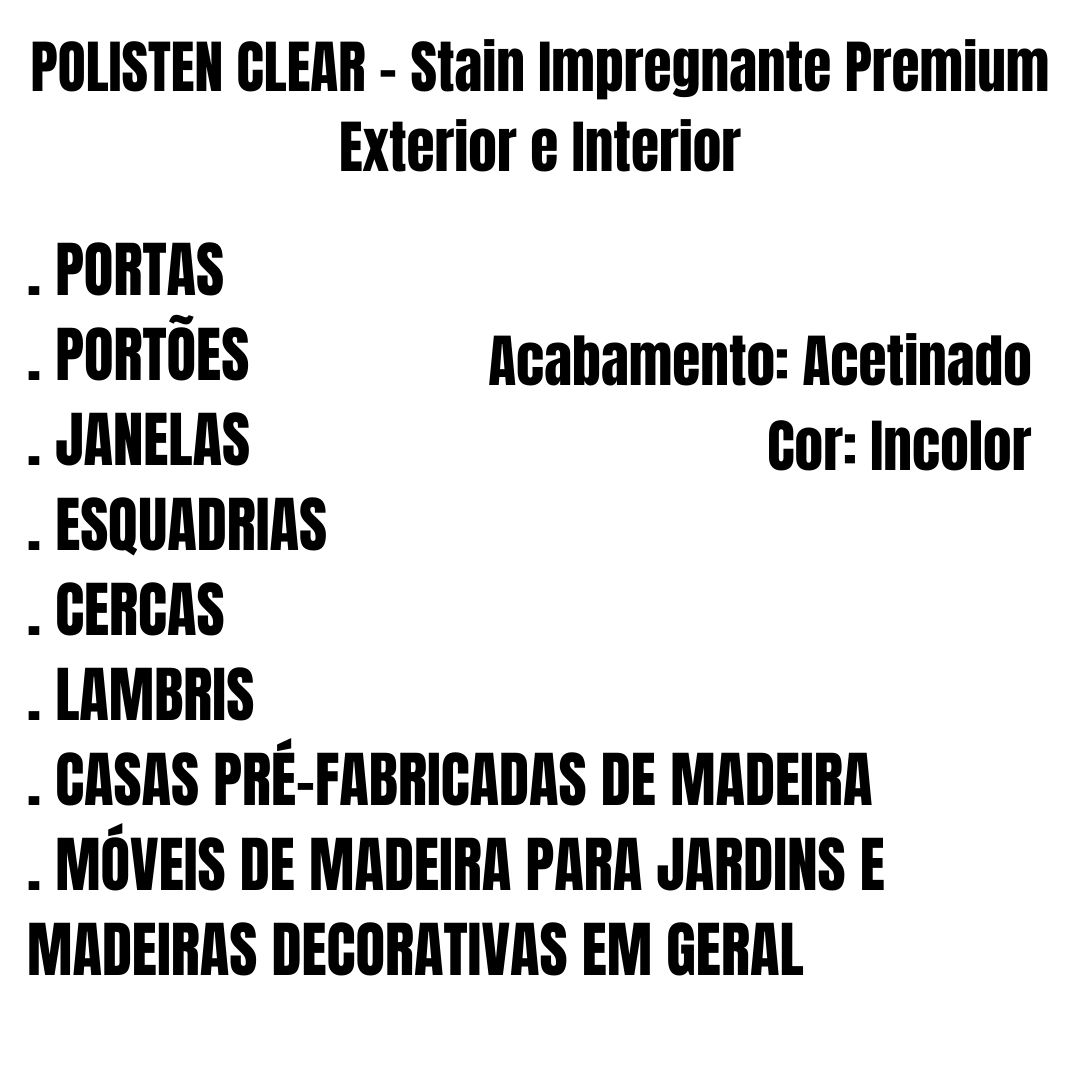 Verniz Polisten Stain Clear Incolor Acetinado Sayerlack 3,6l - Favita ...