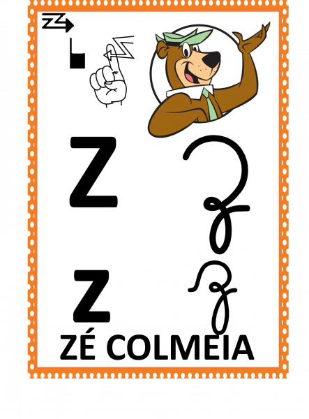 Placas com Alfabeto Manual Ilustrados/ Personagens Infantis 4 TIPOS DE ...