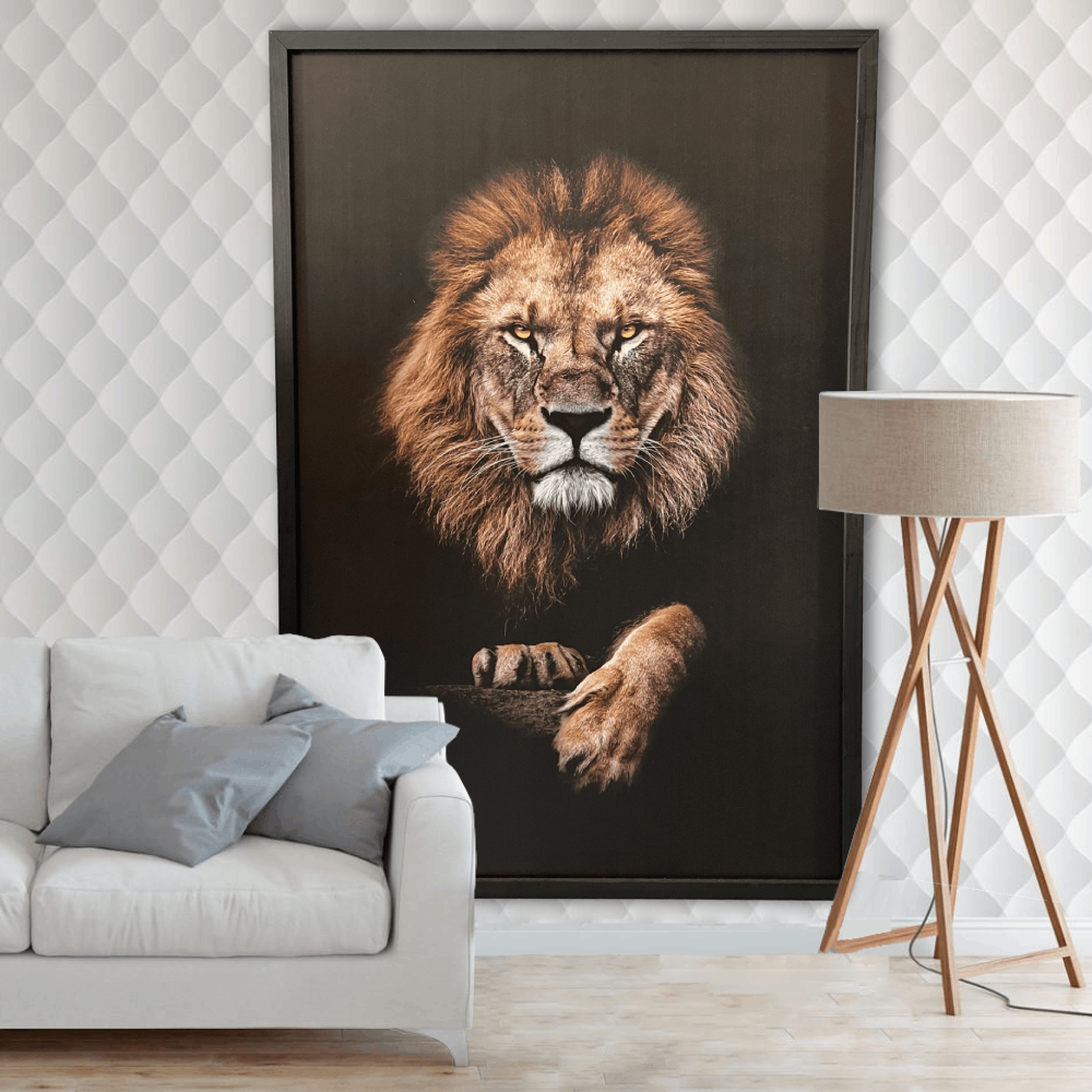 Quadro Leão Colorido 90x60cm Grande e Decorativo Para Sala e Quarto ...