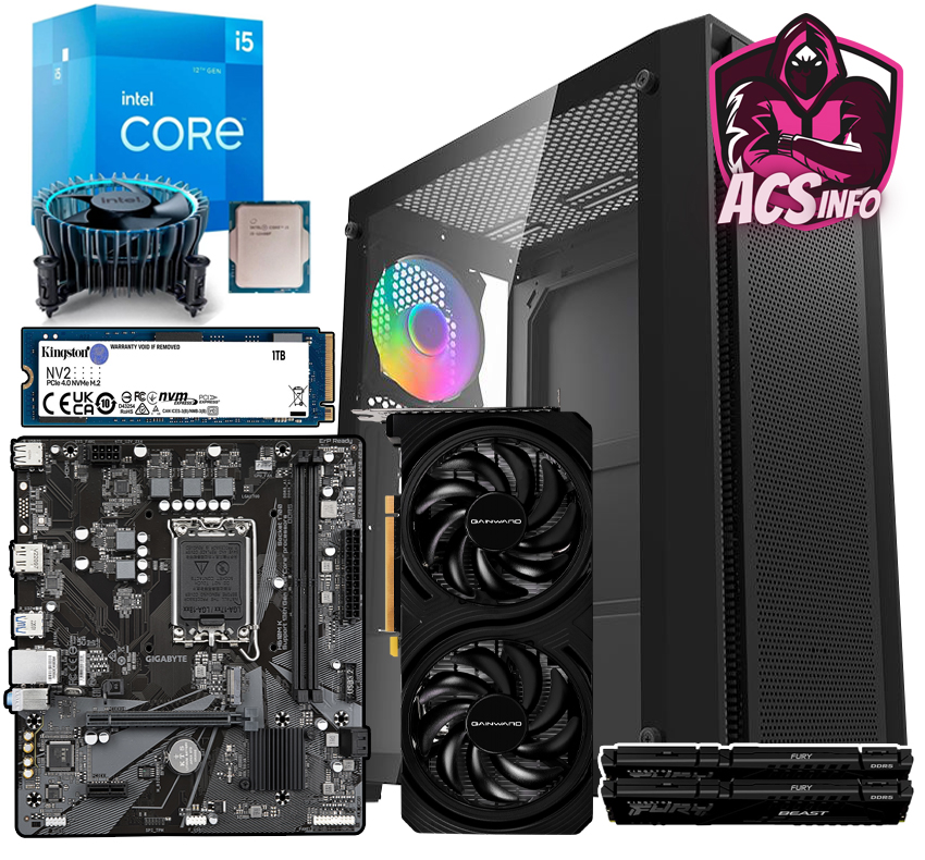 PC Gamer Intel Core i5 12400F + RTX 4060 8GB 2x + 32GB DDR5 PC Gamer Intel Core i5 12400F + RTX 4060 8GB 2x + 32GB DDR5