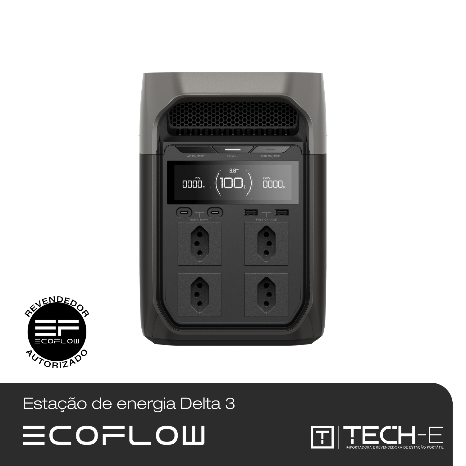EcoFlow DELTA 3 Plus 1024Wh急速充電 EcoFlow DELTA 3 Plus Estação de Energia Portátil 2200W 1024Wh Bivolt
