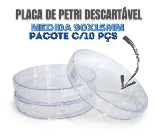 Placa de Petri Descartavel 90x15cm Sem Divisão - 100 Unidades - Labor ...