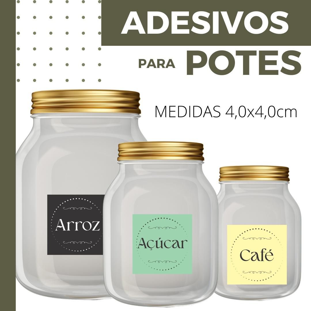 Etiquetas Adesivas Para Potes Alimentos e Temperos Cozinha 80 Unidades ...