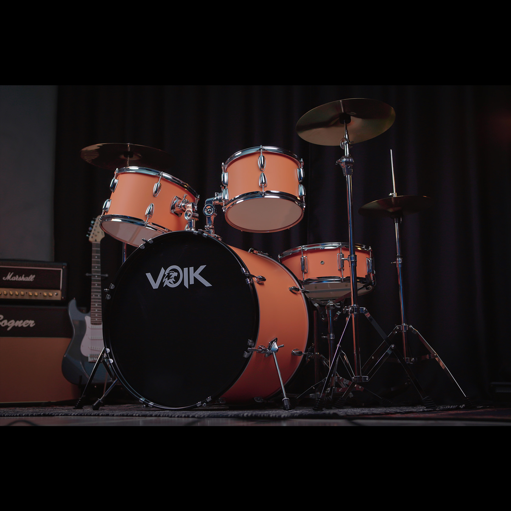 Bateria Acústica BAM22-OR Laranja | VOIK - VOIK