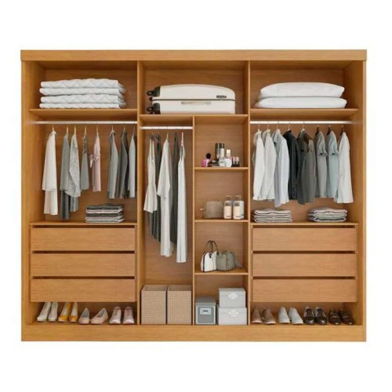 Guarda Roupa Alvorada 100% MDF Larg.: 2,70 Nature/OFF WHITE - Móveis ...