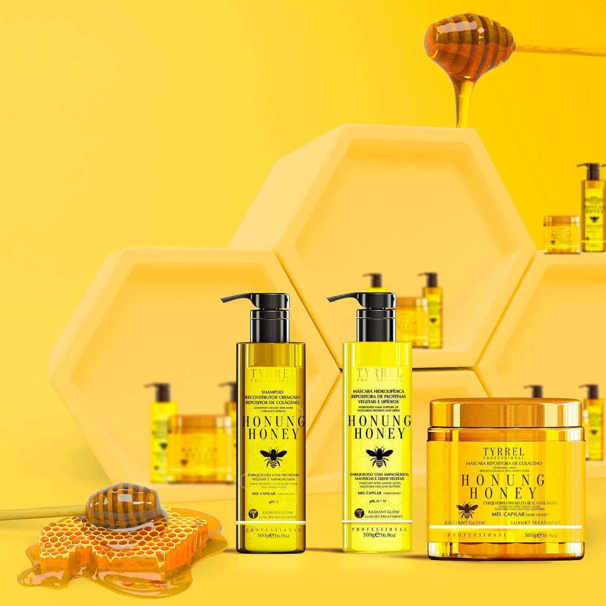 Tyrrel Kit Trio Honung Honey Tratamento Mel Capilar - 3x500g