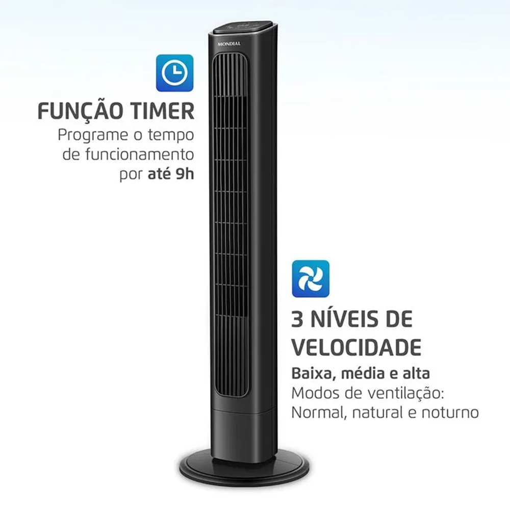 Ventilador de Torre Mondial Air Tower 45w Vtr-01-b 220v - REP STORE