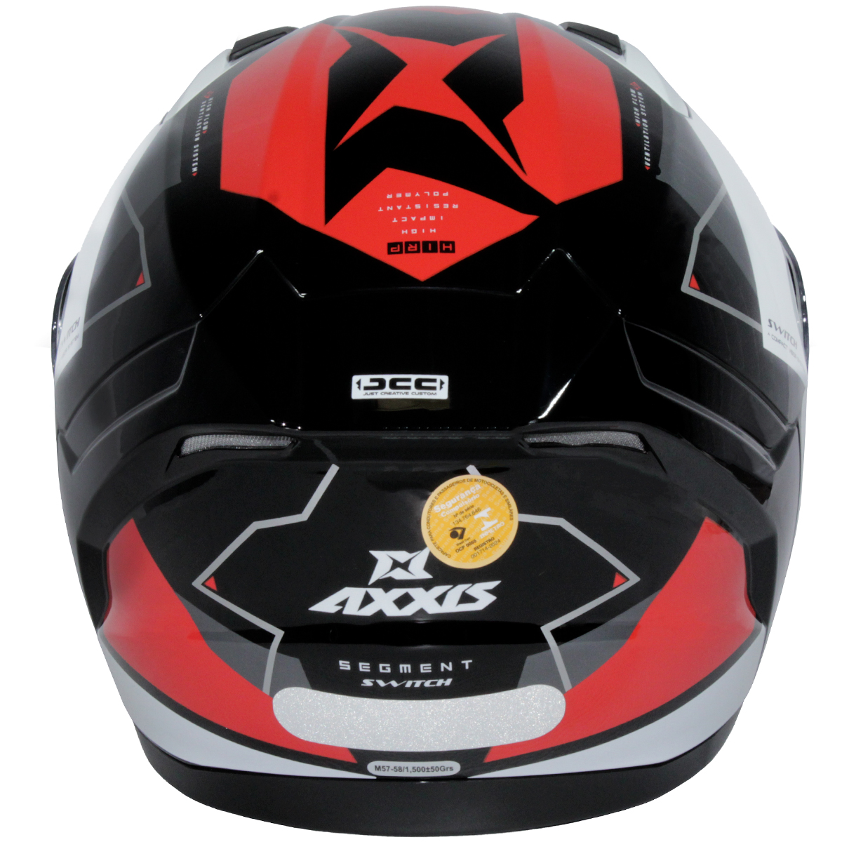 Capacete Axxis Segment Switch B5 Red Gloss fechado reforçado preto