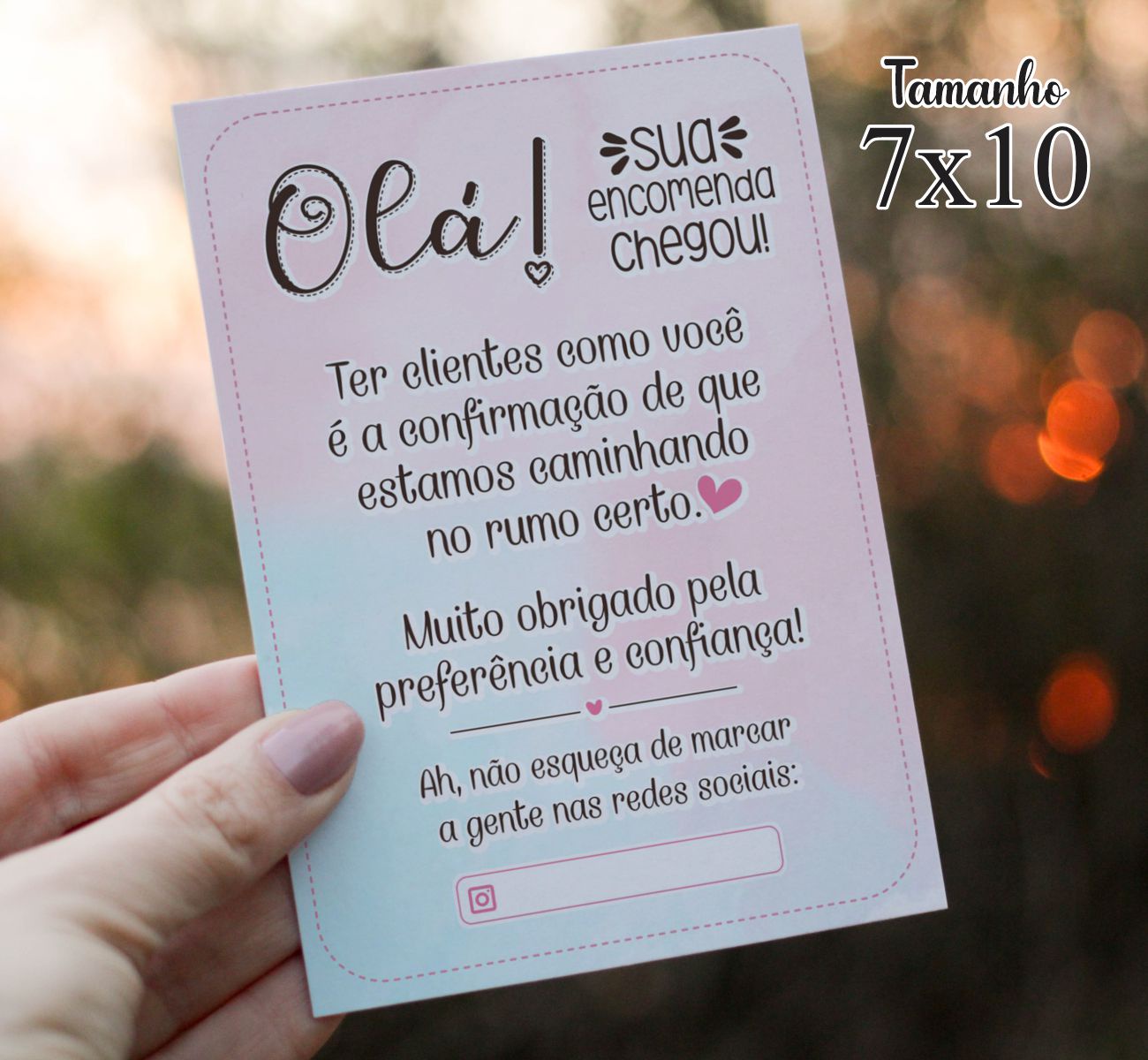Cartão de Agradecimento ao Cliente (Frases) #01 - 7 x 10cm - Pacote com ...