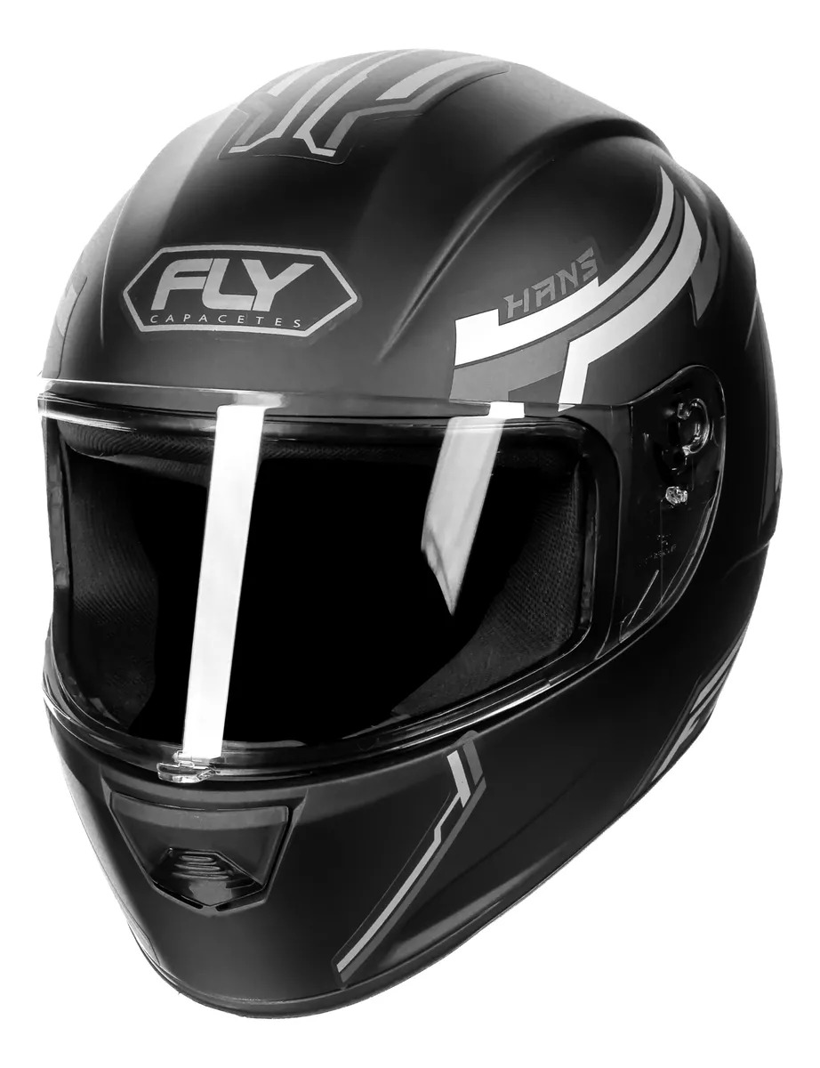Capacete Fly F9 Hans Grafite - Jeff Motos
