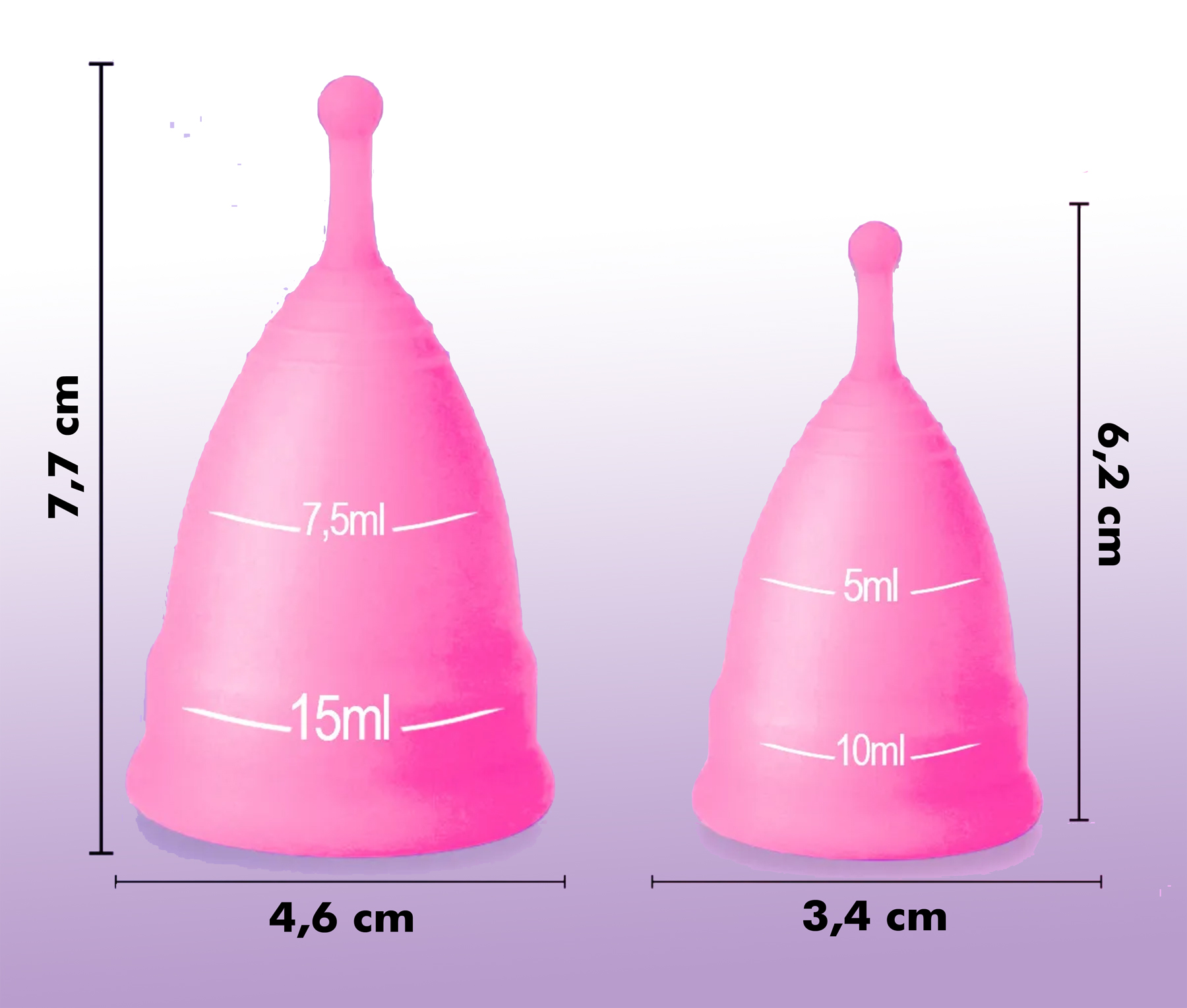 Kit Coletor Menstrual feminino (tamanho P e M) - ClO2 BR