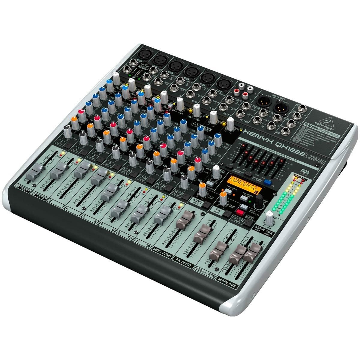 Mesa de Som Analógica BEHRINGER XENYX QX1222 USB - 12 ENTRADAS - 8