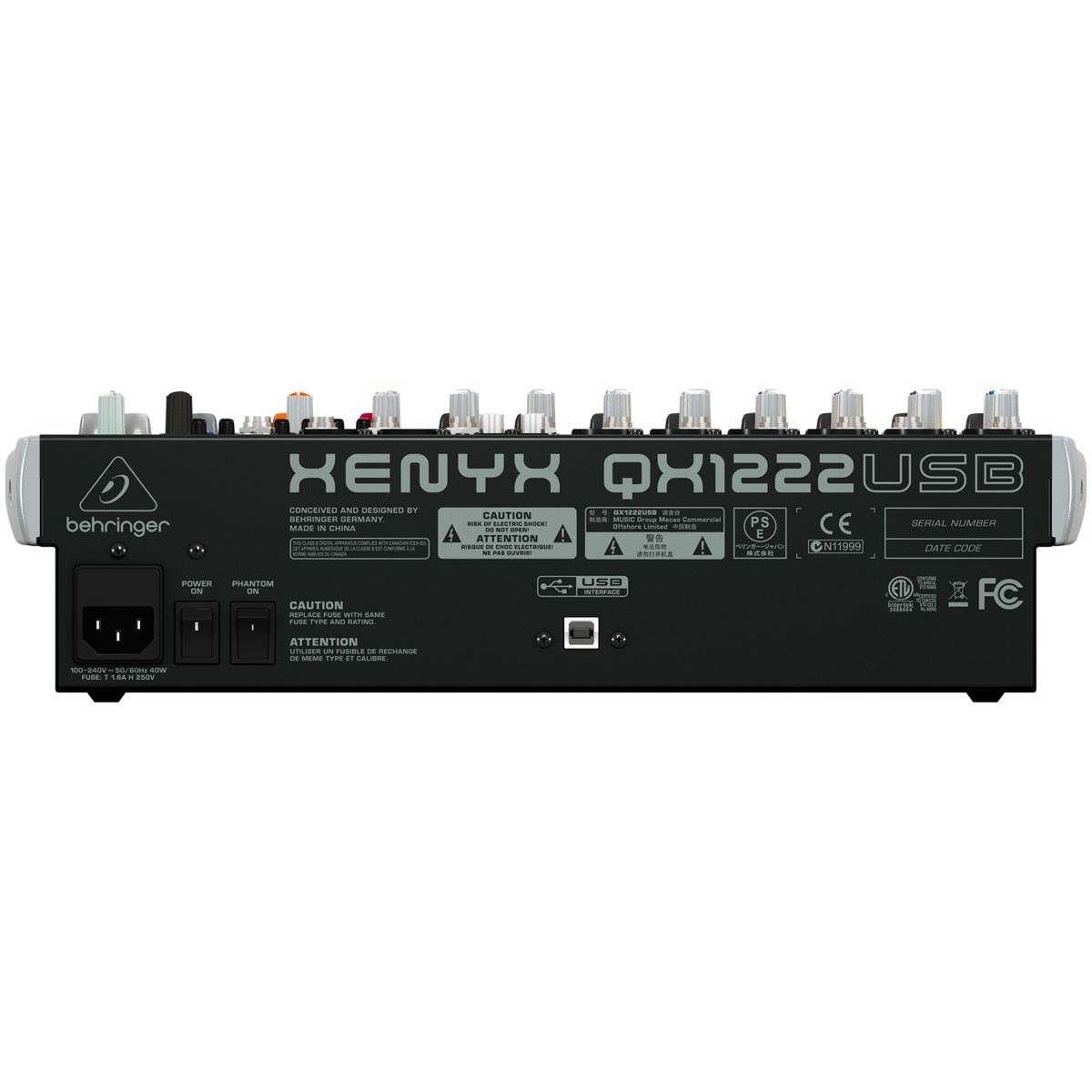 Mesa de Som Analógica BEHRINGER XENYX QX1222 USB - 12 ENTRADAS - 8