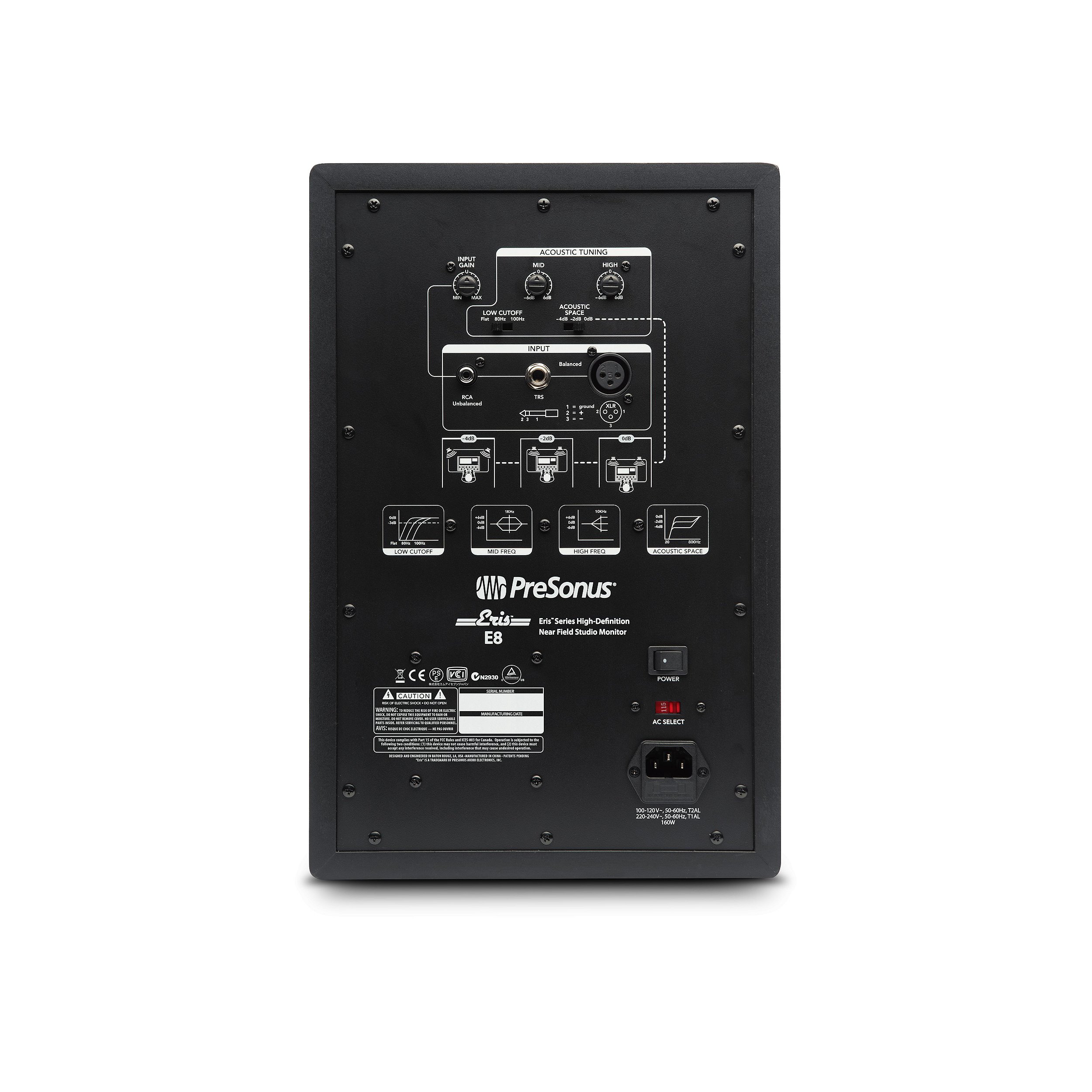 Monitor de Áudio Ativo PRESONUS ERIS E8 para Estúdio