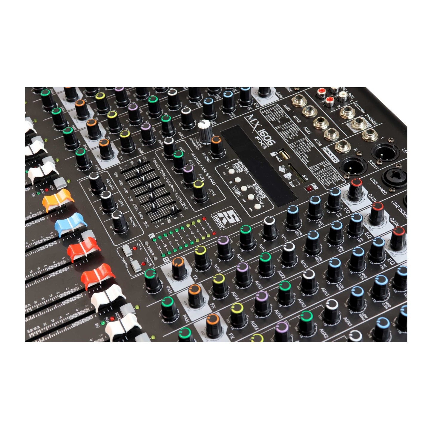 Mesa de som MX-1606 FX 16CH USB Stereo Analógica - STANER - Kalifa