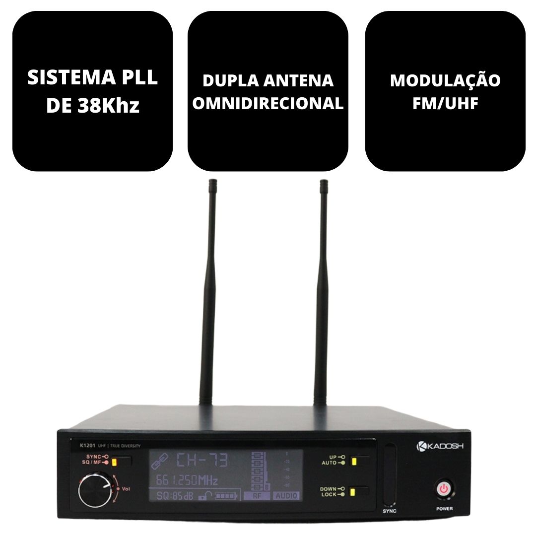 Sistema de Microfone sem Fio Vocal K-1201M UHF - KADOSH - Kalifa Prime