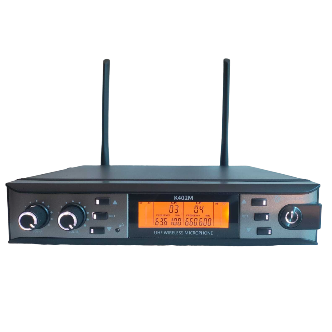 Microfone Kadosh Duplo Sem Fio Uhf Display Digital K402m Cor