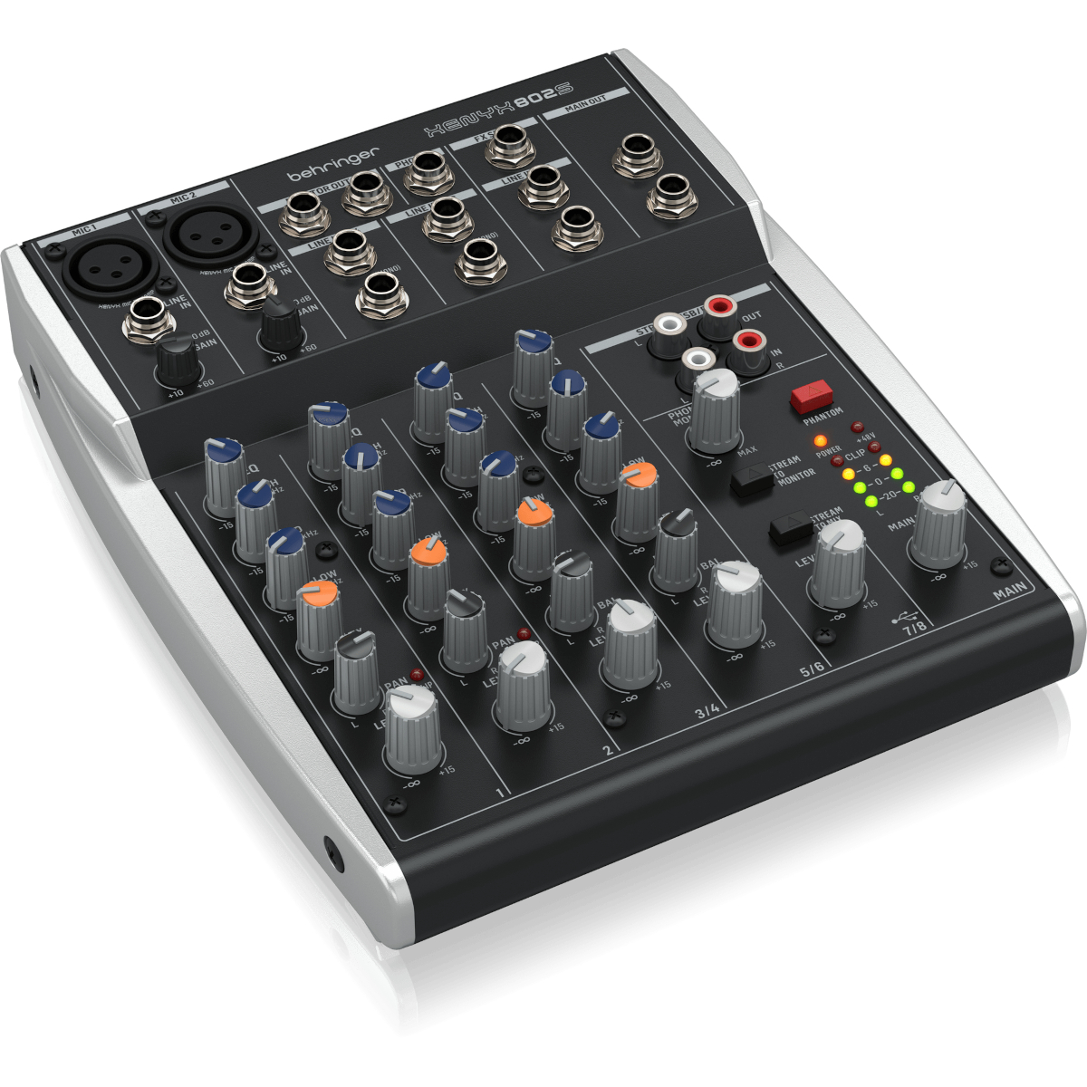 Mixer Behringer XENYX 802S 8 Entradas USB Streaming – Preto