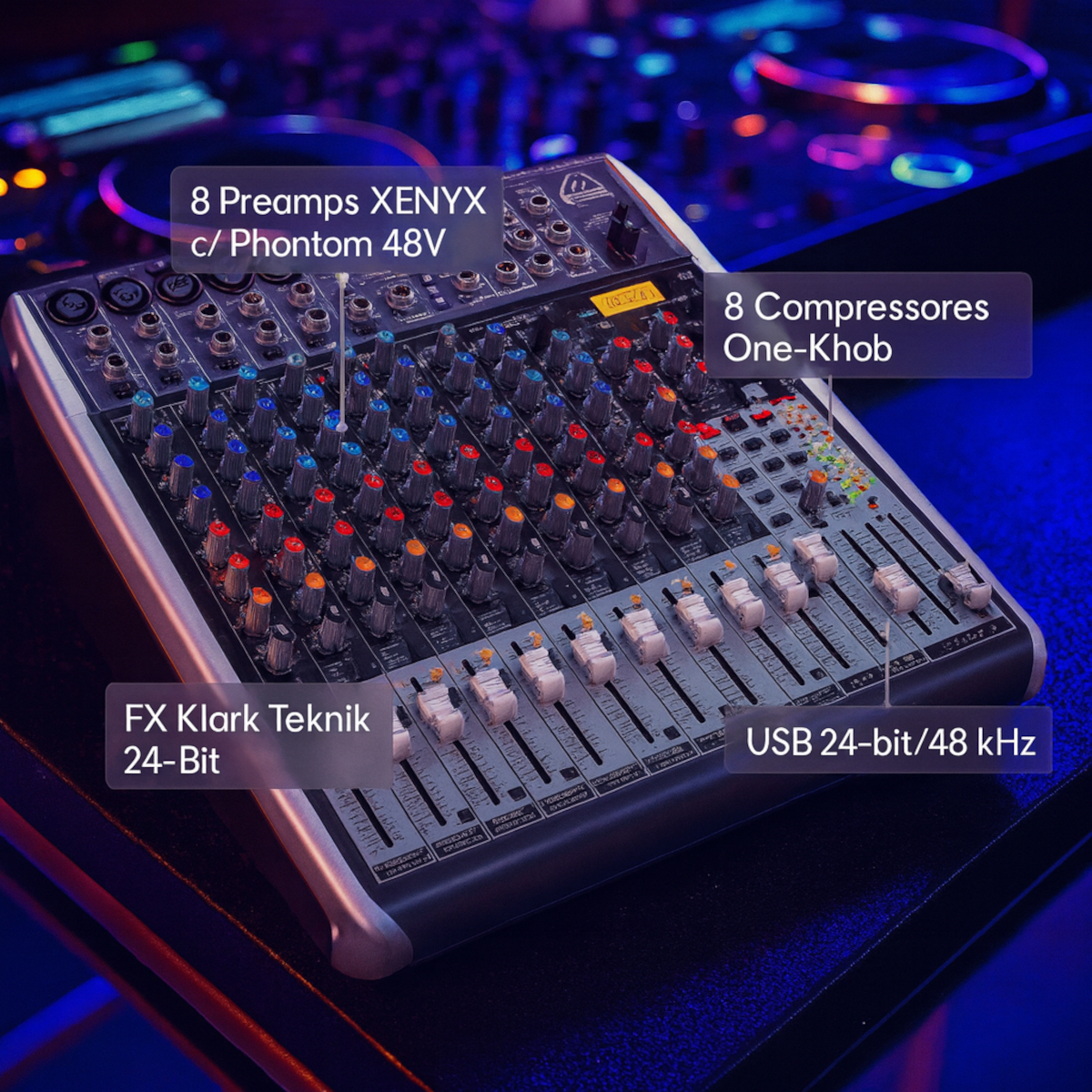 Mesa de Som Behringer QX2222USB 22 Entradas USB/FX - Kalifa Prime
