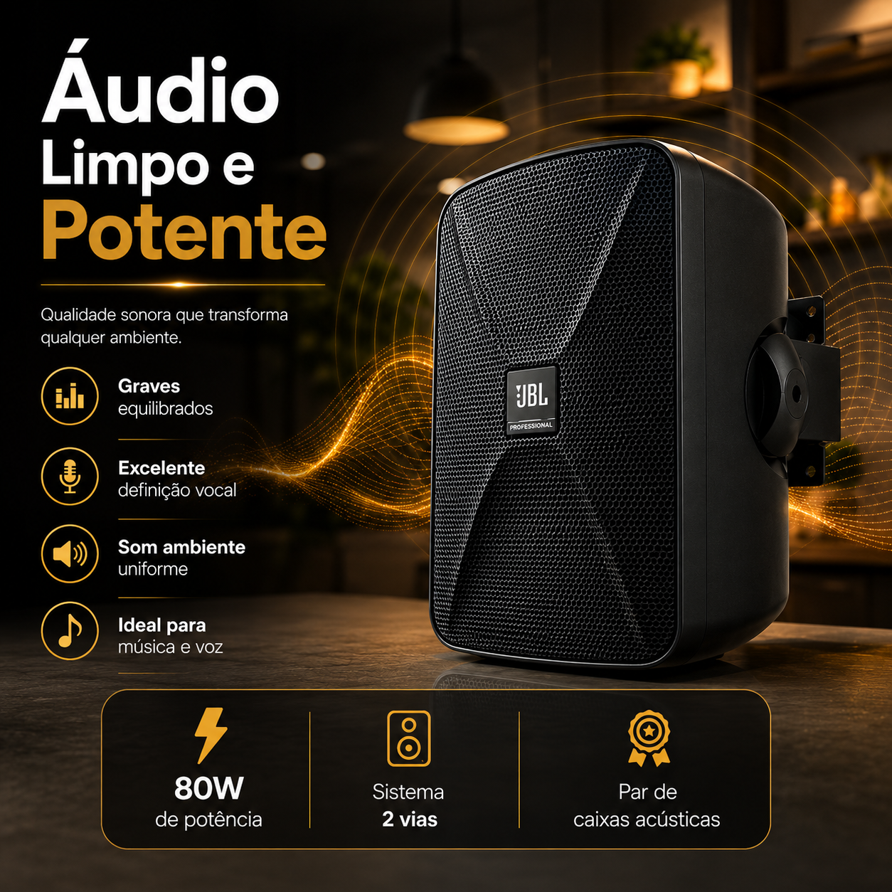 Caixa De Som Ambiente Jbl Sa5 80w Passiva Profissional - Kalifa Prime
