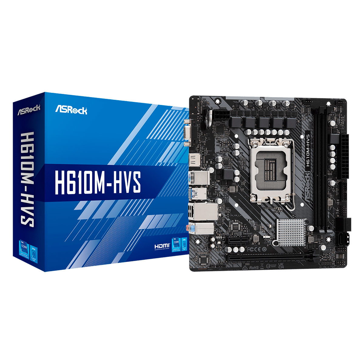 PLACA MAE H610M-HVS LGA 1700 12 E 13 GERAÇÃO VGA/HDMI ASROCK - Vidacom