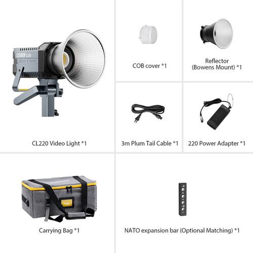 Lampe Vidéo, COLBOR CL220 Lite 220W Lampe de Studio Bicolore 2700-6500K